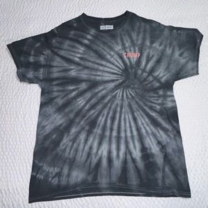 Chomp size large tie dye t shirt with back graphic